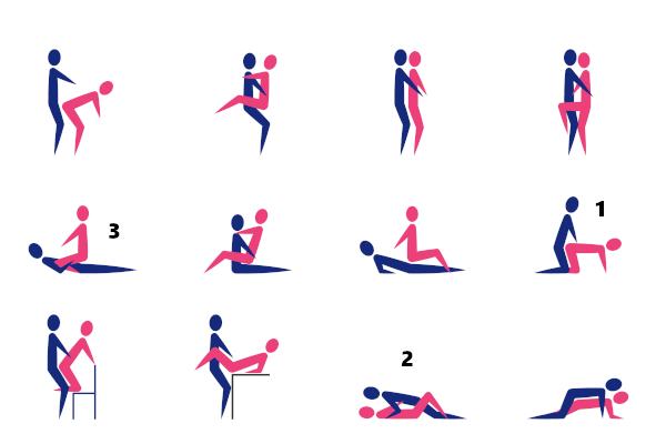 Cartoon Showing Different Sex Poses or Positions