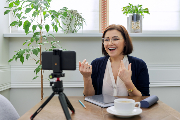 Woman doing a live stream